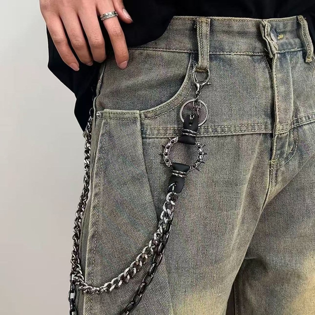 สไตล์วิลแลนด์โลหะสีเข้มฮิปฮอปอินเทรนด์กางเกงโลหะสีดําโลหะหัวเข็มขัดหัวเข็มขัดหัวเข็มขัดหัวเข็มขัดหัว