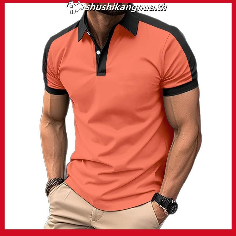 EAGLADE เสื้อยืดโปโลผู้ชายคอปกสําหรับ Man PLS-11D สีแดงแตงโคน K11