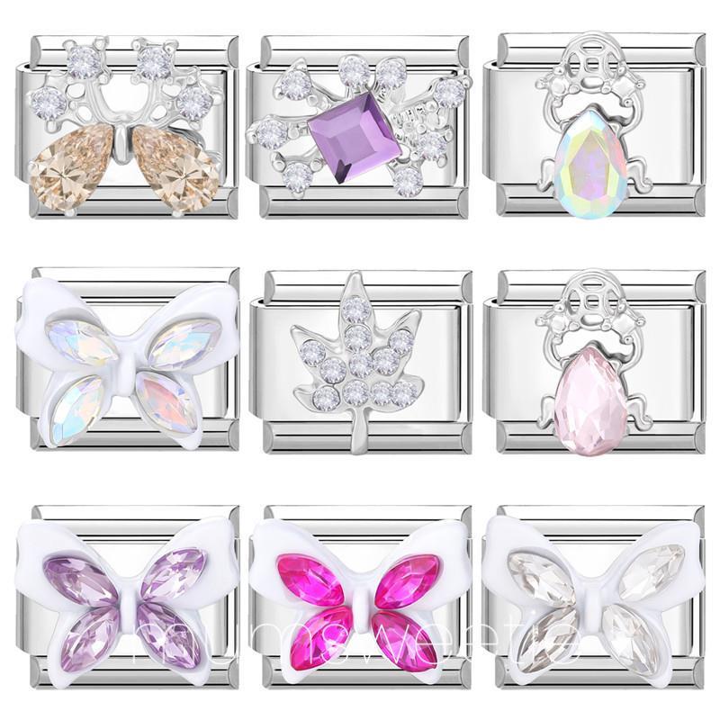 สร้อยข้อมือสแตนเลสสไตล์ Y2K กับ charm links อิตาเลียน ขนาด 9 มม. สำหรับ DIY และทำเป็นของขวัญ