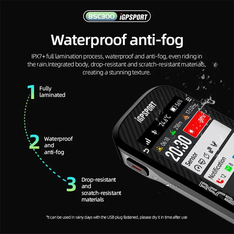 IGPSPORT BSC300 BSC 300 คอมพิวเตอร์ ANT+ Wireless Bike Speedometer บลูทูธ GPS route นําทางการแจ้งเตื