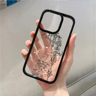 Gothic Cross Vine โปร่งใสเคสโทรศัพท์สําหรับ iPhone 17 16 15 Pro 14 13 11 12 Pro Max 16E X XR XS Max 7 8 Plus SE2 กันกระแทก