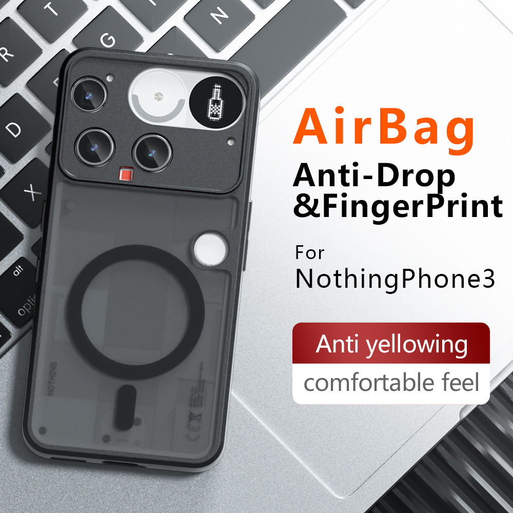 สําหรับ Nothing Phone 3 เคสโทรศัพท์หรูหรา Matte ฝาหลัง Surport ไร้สายชาร์จกันชน PC Hard Shell