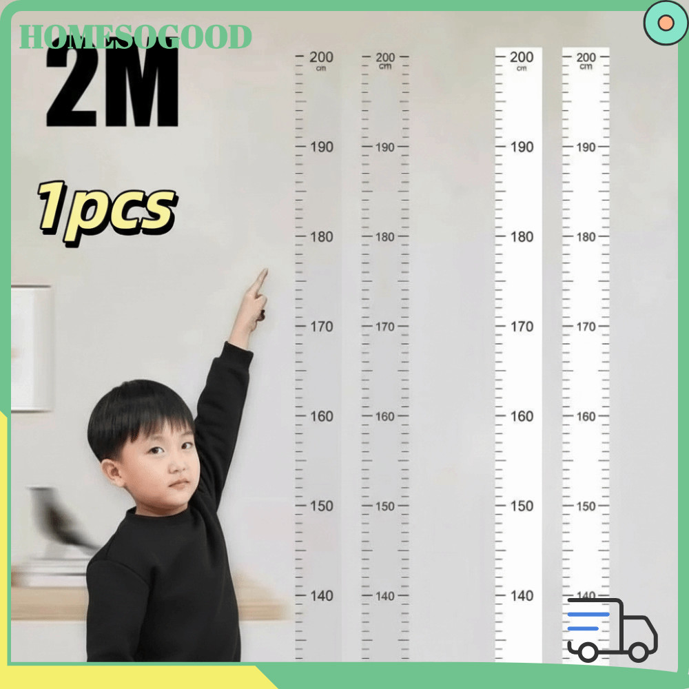 โฮมโซดี สติ๊กเกอร์วัดส่วนสูง, แผนภูมิการเจริญเติบโตของเด็กแบบมีกาวในตัวกันน้ํา, ความสูง 2ม โปร่งใสความสูงที่ถอดออกได้เทปวัดสําหรับเด็กวัยหัดเดิน