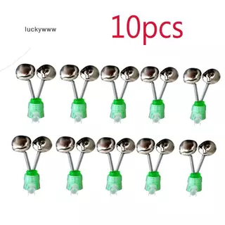 เครื่องมือตกปลา Twin Spiral Bells 10 ชิ้น/เซ็ต คลิบปลายไม้ประมงสำหรับปลาคาร์พและปลาเล็กๆ ใช้ได้ทั้งกลางวันและกลางคืน