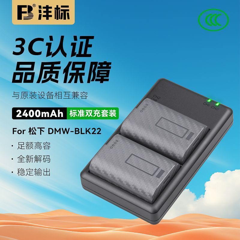 Fengbiao DMW-BLK22 แบตเตอรี่กล้องเหมาะสําหรับ Panasonic S1R รุ่นที่สอง GH5 GH5S GH3 G9m2 G9LGH5j