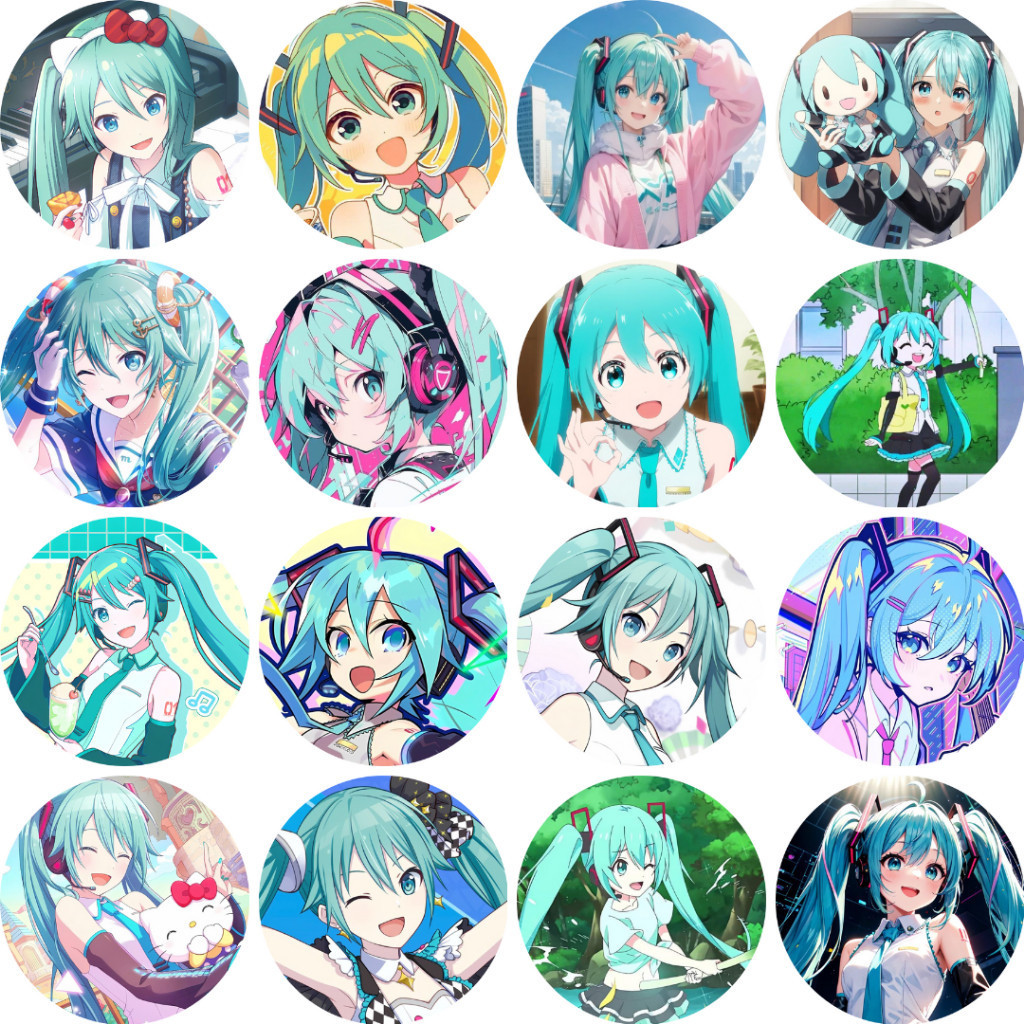 Pin- Vocaloid Hatsune Miku ปุ่มป้าย 44 มม. อุปกรณ์เสริมกระเป๋า, เสื้อผ้าเสริมสุดเท่