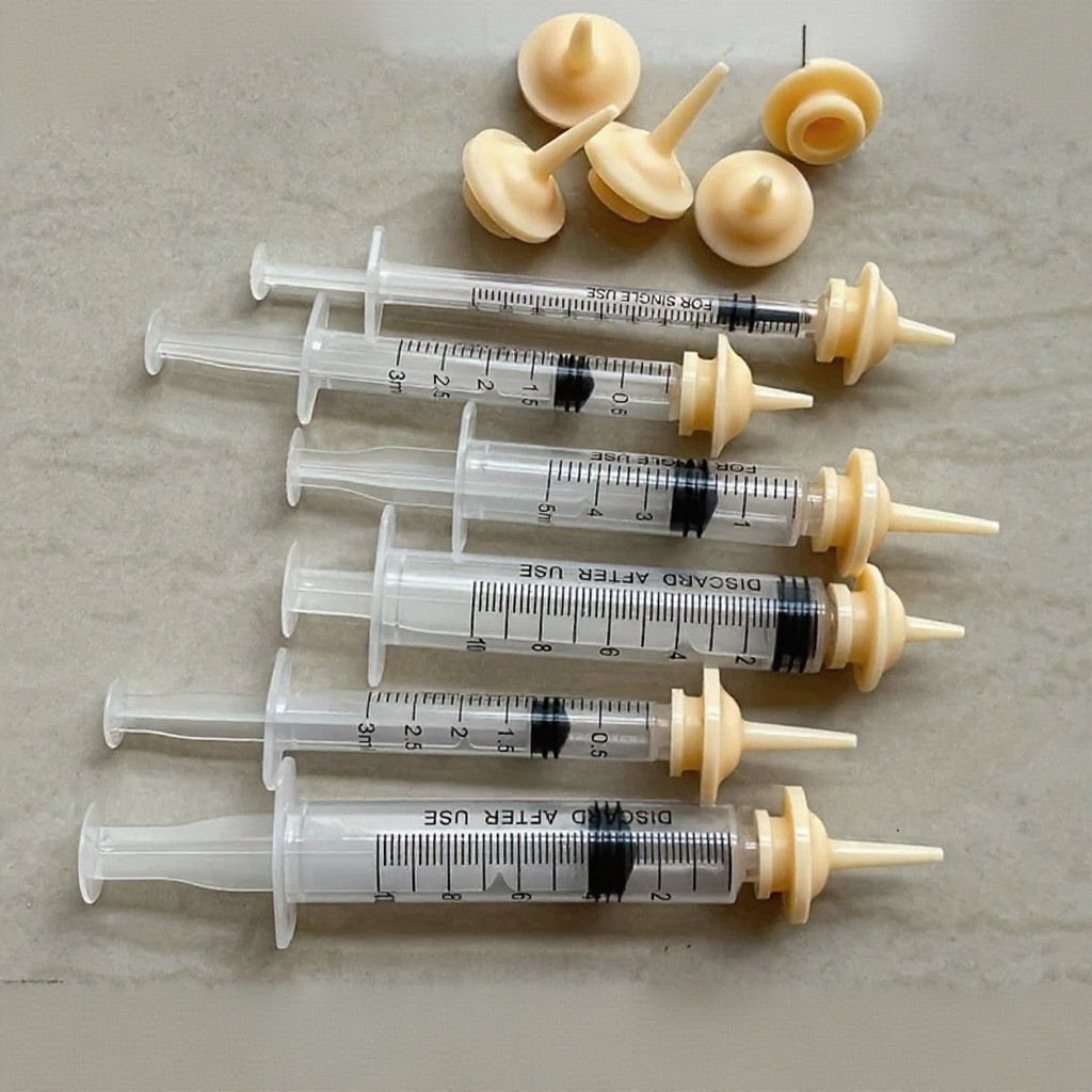 ส่งเร็ว จุกป้อนนมสำหรับสัตว์เลี้ยง ขนาด 1,3,5ml เจาะรู ไม่เจาะรู