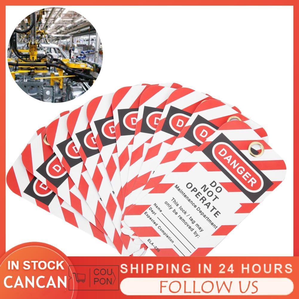 cancanshop Lockout Tagout Tags 10 แพ็ค – ป้ายความปลอดภัย PVC ระดับพรีเมียม อันตรายด้านหน้า/ด้านหลัง ห้ามใช้งานคำเตือนสำหรับการปฏิบัติตามแผงไฟฟ้าและเครื่องจักร MCB