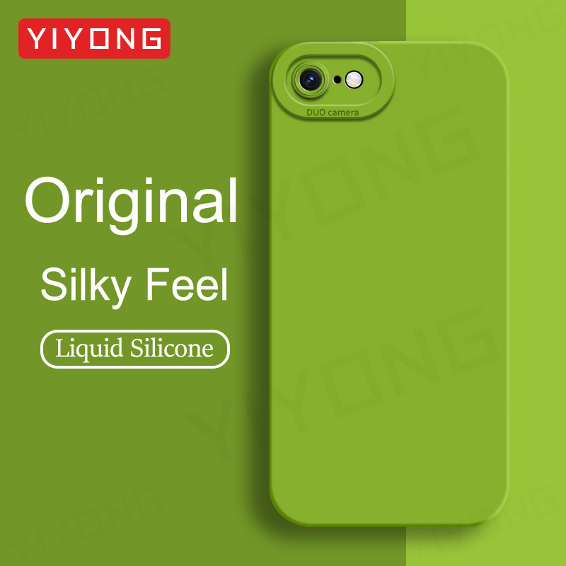 SE 2022 กรณีYIYONGซิลิโคนเหลวสแควร์สําหรับiPhone 7 8 Plus SE 2020 2 3 SE2 SE3 iPhone7 iPhone8 เคสโทรศัพท์