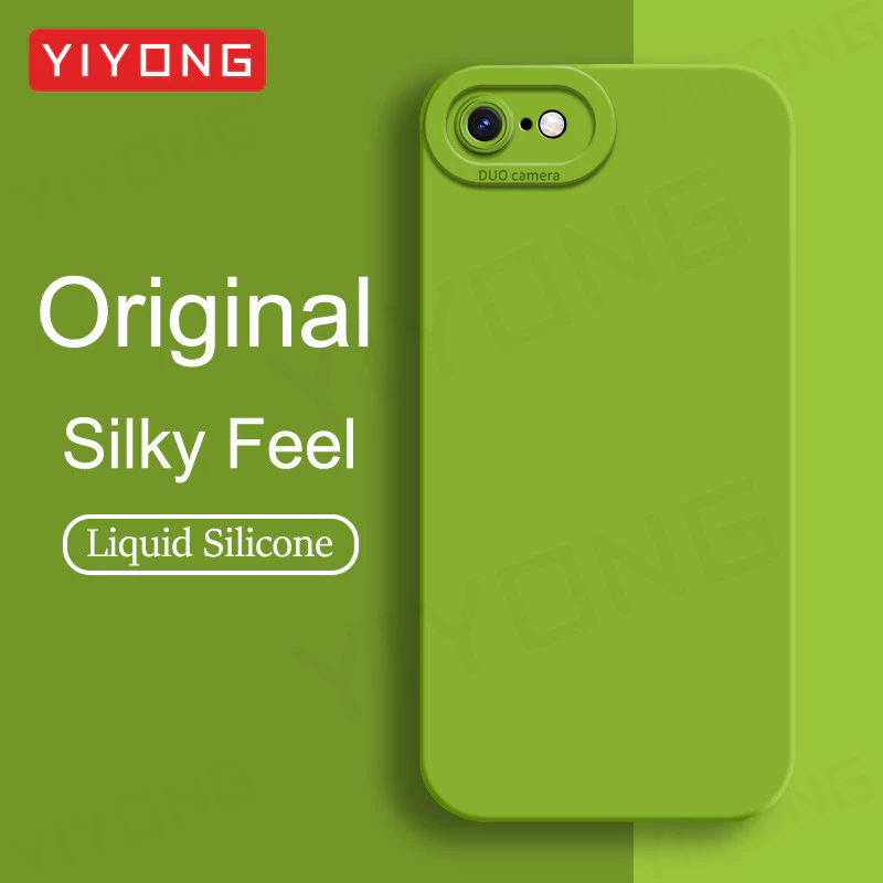 SE 2022 กรณีYIYONGซิลิโคนเหลวสแควร์สําหรับiPhone 7 8 Plus SE 2020 2 3 SE2 SE3 iPhone7 iPhone8 เคสโทรศัพท์