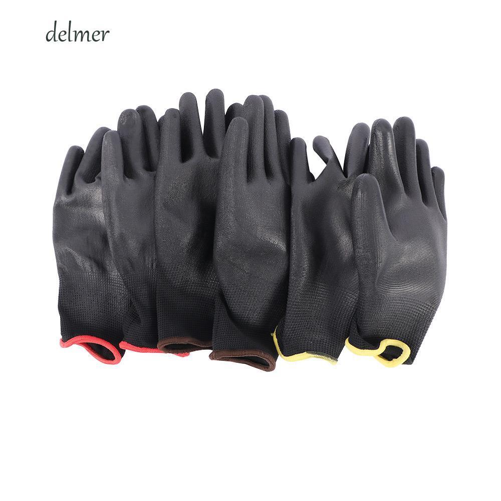 DELMER Garden Supplies Coated Grip Nylon 6 คู่ Palm Coating Workplace Work Gloves