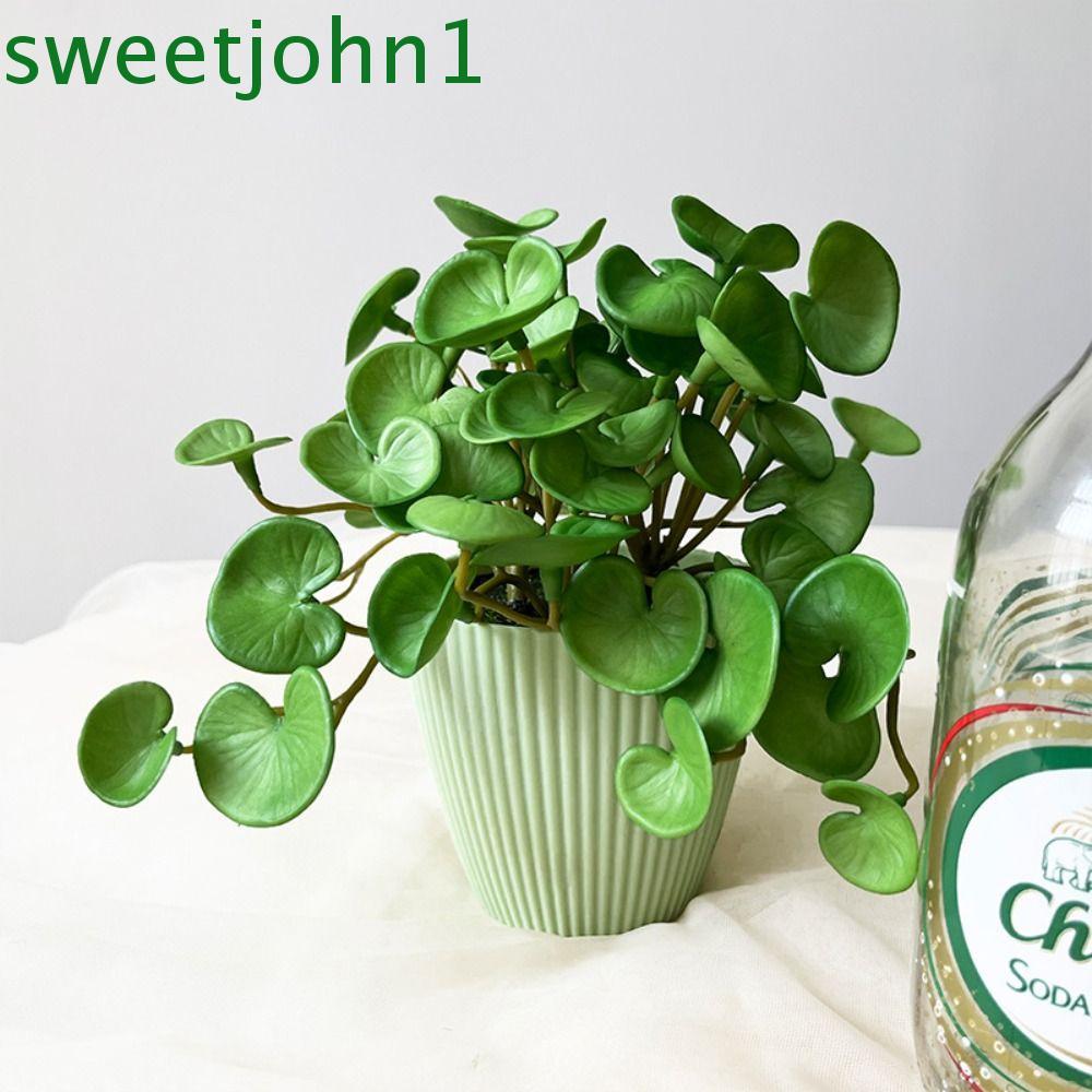 SWEETJOHN ใบไม้ไม้เลื้อยปลอม, พืชหญ้าเหรียญทองแดงเทียมนุ่มสมจริง, ตกแต่งผนังแขวนผนัง Handmade Mini Bouquet Office