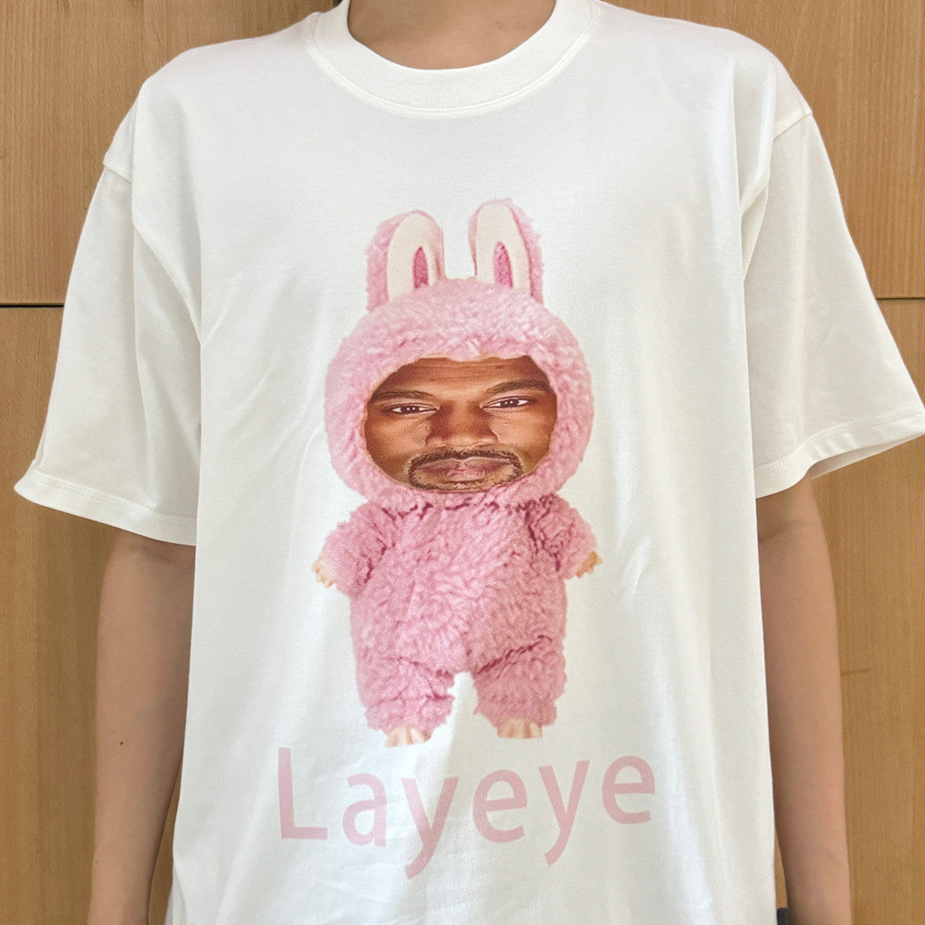เสื้อยืดแขนสั้น พิมพ์ลายแกล้ง Kanye Layeye แฟชั่นฮาๆ สุดฮิต ผ้าฝ้าย100% ทุกเพศใส่ได้ สวยงามและสบายตั