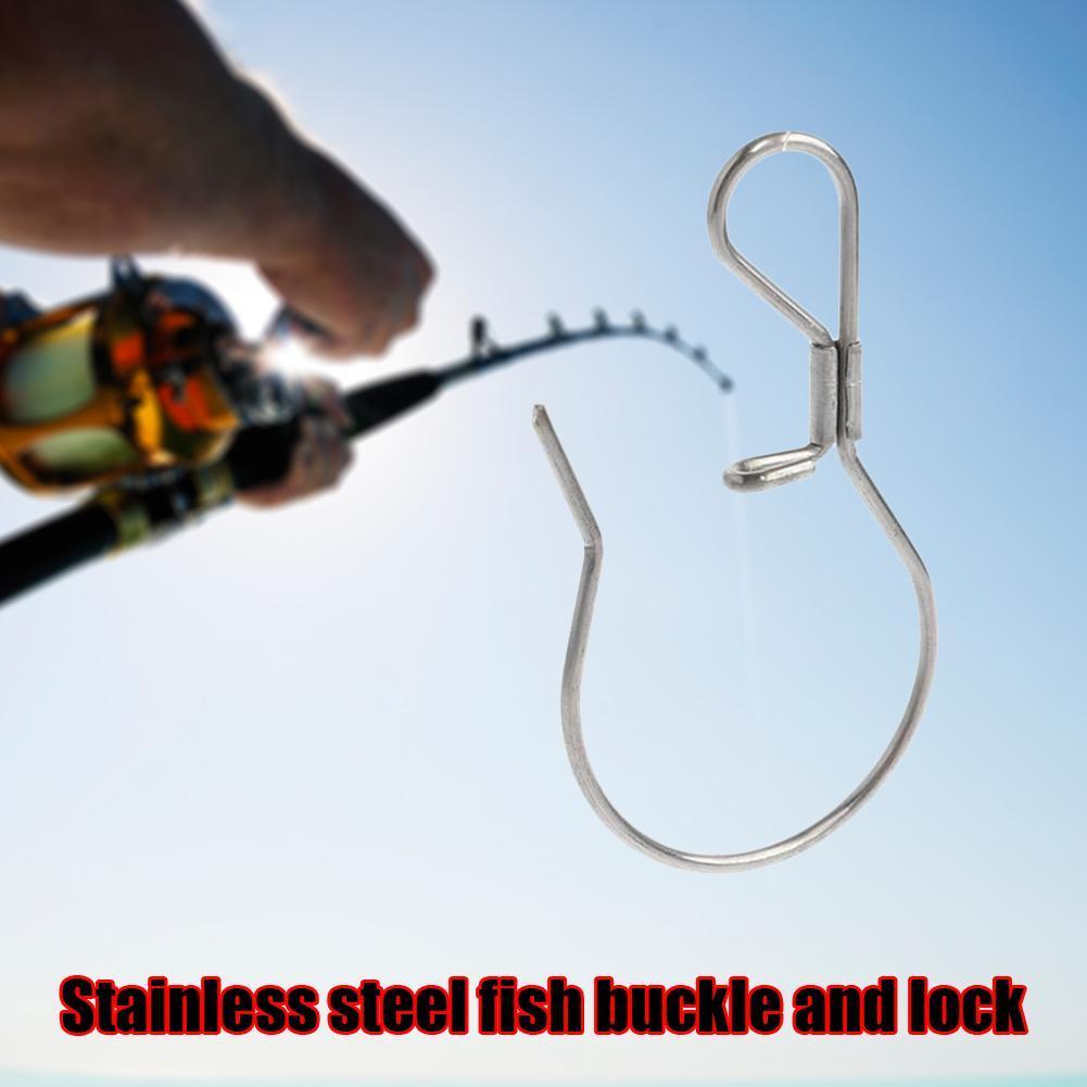 5 ชิ้นสแตนเลสเข็มขัด Live Fishing ล็อคหัวเข็มขัด Snaps Tackle เครื่องมือแบบพกพาเครื่องมือปลา E8R4