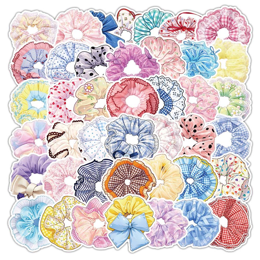 56 ชิ้น Bubble Hair Scrunchies สติกเกอร์สําหรับตกแต่งหัตถกรรมและไดอารี่ DIY