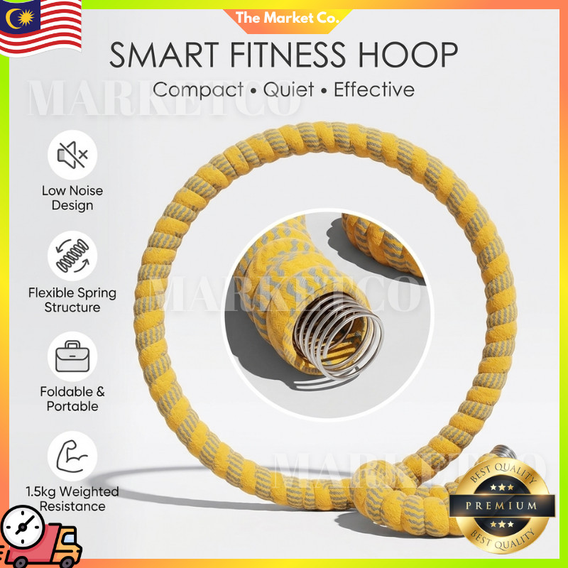 BEST DEAL1.5KG Spring Hula Hoop – เครื่องมือออกกําลังกายแบบห่อเต็มแบบนุ่มสําหรับกระชับสัดส่วนและลดน้