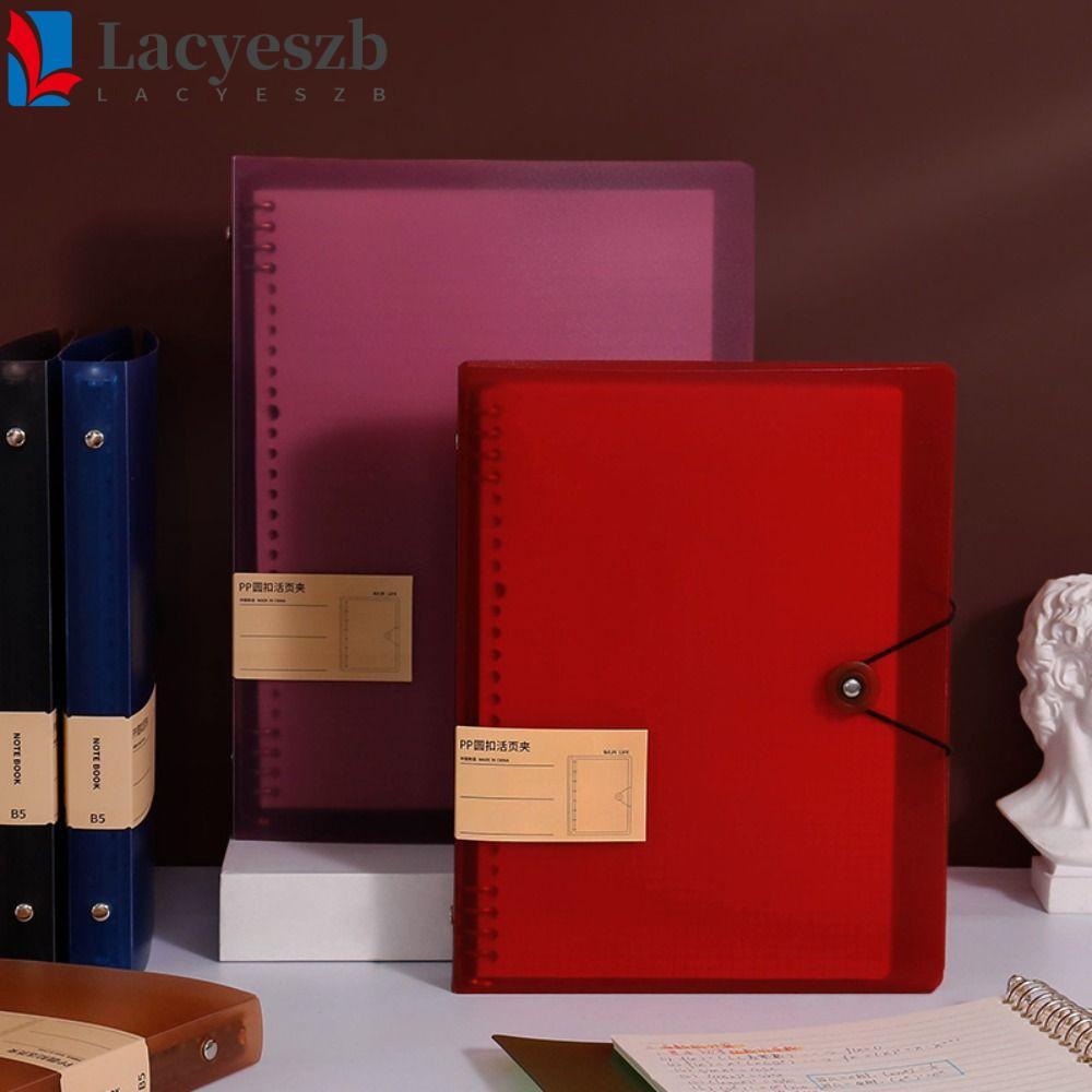 LACYESZB A5/B5/A4 Binder Cover, ฝาครอบด้านใน 8 หลุมหลวม Leaf Notebook Shell, การออกแบบโปร่งใส DIY Bi