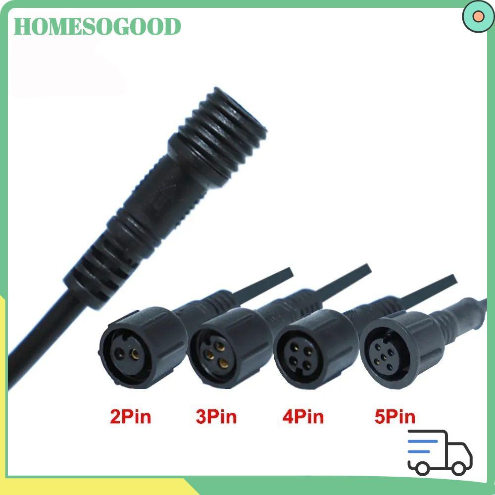 HOMESOGOOD 2Pin 3Pin 4Pin แจ็ค, IP67 สายสีดําชายหญิง LED Connector, การสื่อสาร 20 ซม.2Pin 3Pin 4Pin 