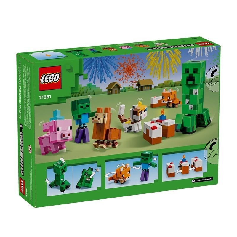 รับประกัน LEGO LEGO Minecraft Series 21281 Pig Birthday Party ของเล่นบล็อกตัวต่อสําหรับเด็ก 010002