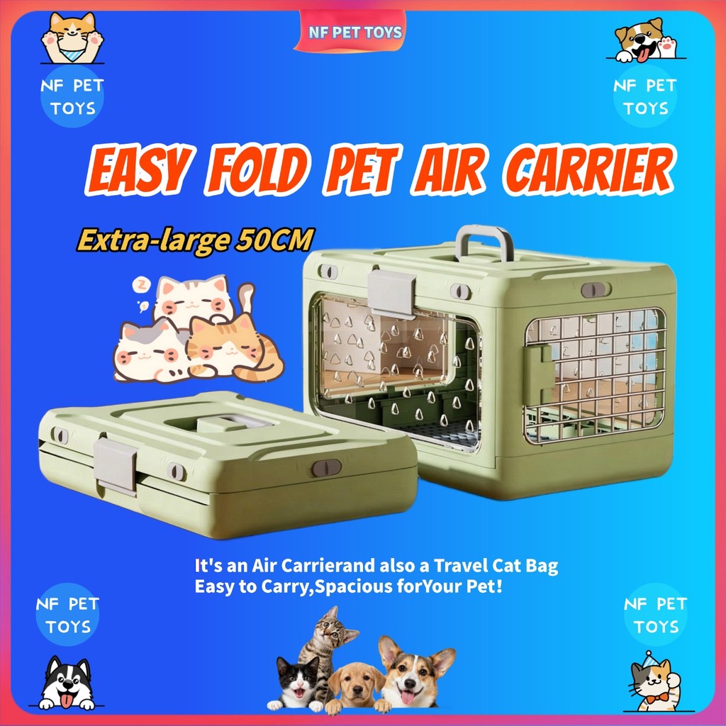 NF Cat Carrier เป้อุ้มสัตว์เลี้ยงพับได้ขนาดใหญ่กระเป๋าสุนัข Sangkar Kucing Raga Kucing Carrier Kucin