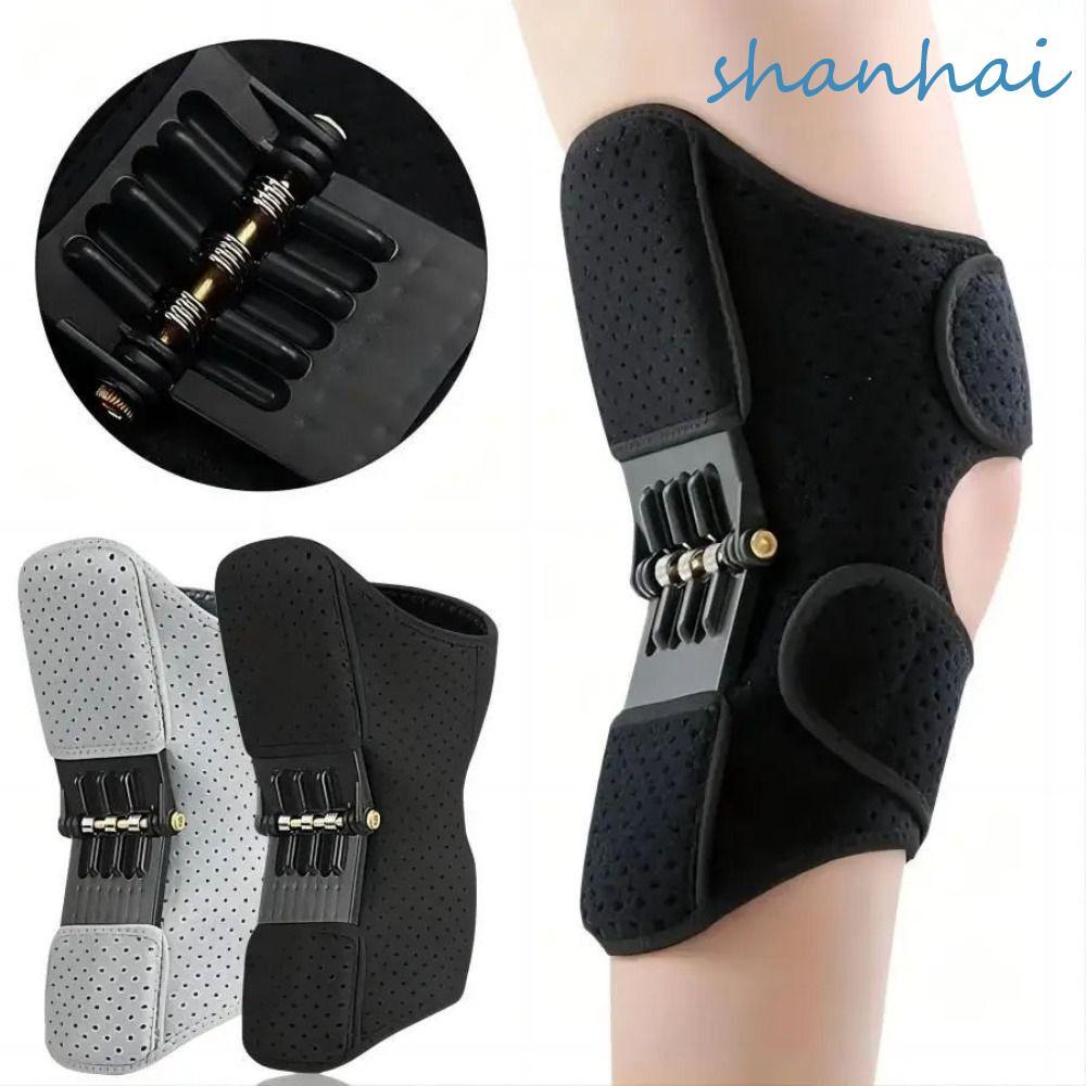 SHANHAI 2PCS เข่า Booster Support ยืดหยุ่นและระบายอากาศได้ดี เพื่อใช้ในการออกกำลังกายและกีฬา