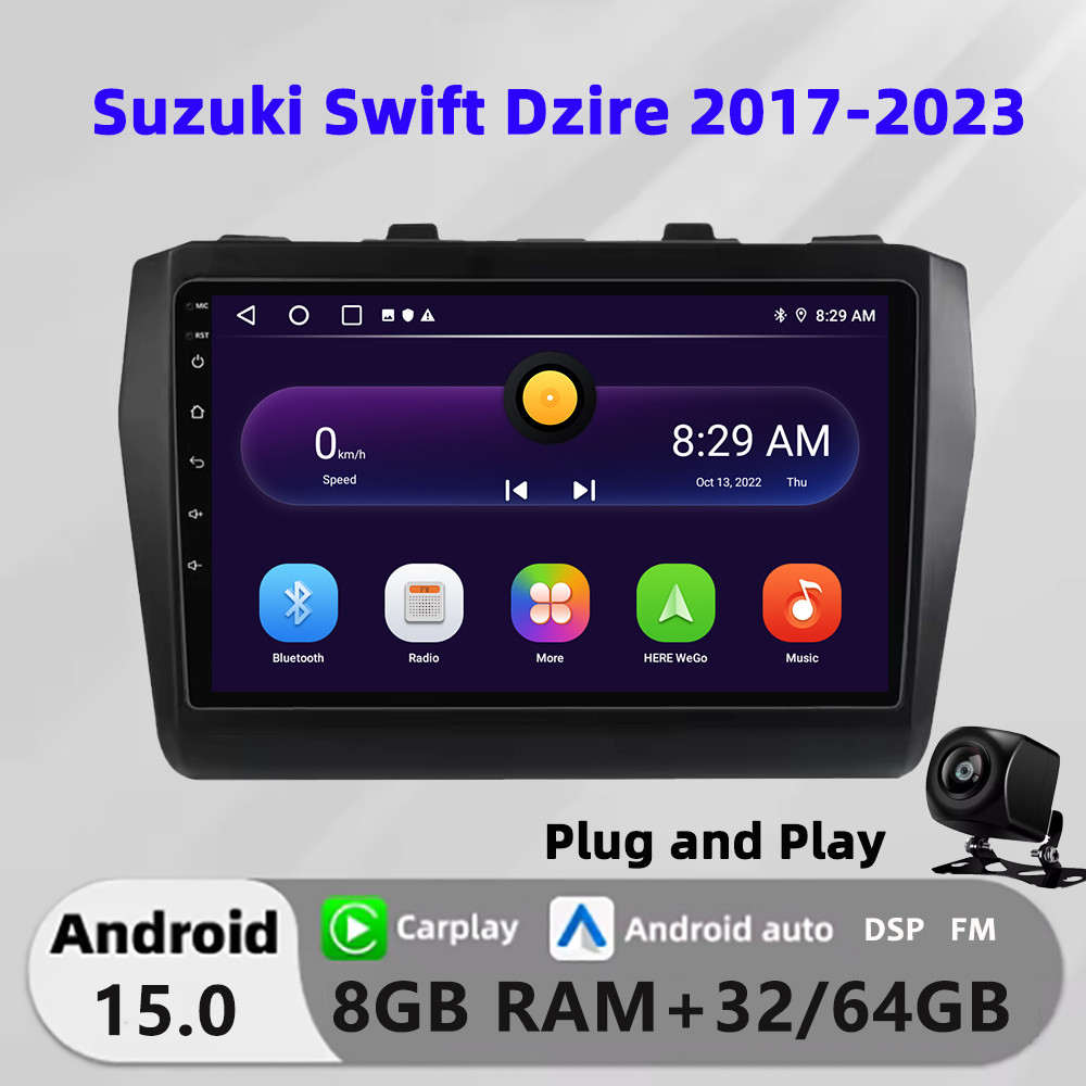 Honxun เครื่องเสียงรถยนต์หน้าจอสัมผัส android หัว 9 นิ้ว 8G + 64 สําหรับ Suzuki Swift Dzire 2017-202