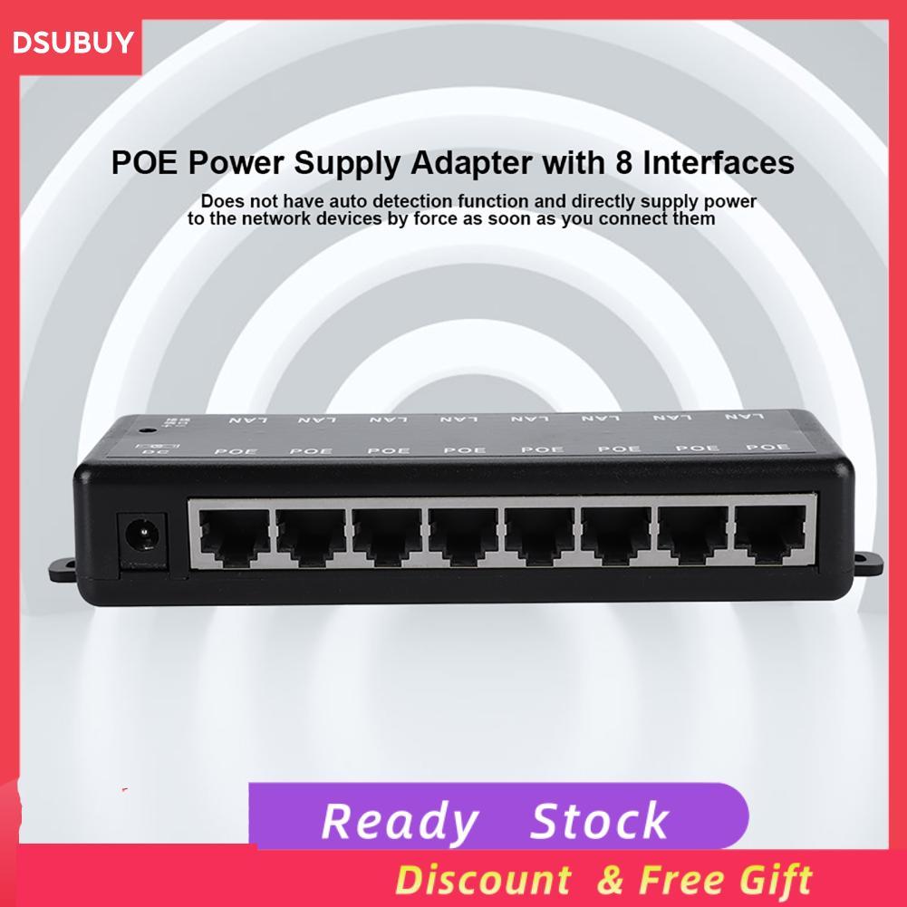 Dsubuy Dsubuy แหล่งจ่ายไฟ POE DC12V-48V 8 อินเทอร์เฟซ Passive PoE อะแดปเตอร์ Over Ethernet โมดูลหัวฉ
