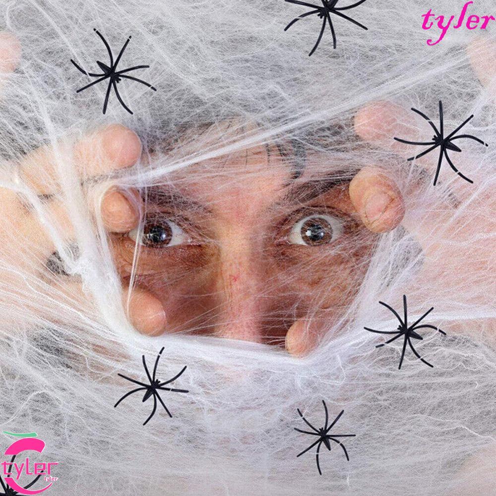 TYLER Luminous Spider Web, 3/6/10 เมตรยืดเรืองแสงใน Dark Spider Web, สยองขวัญ Props เรืองแสงสีเขียวน