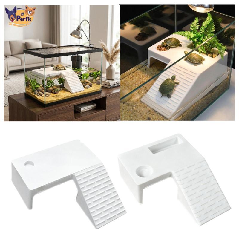 Perfk เต่า Basking สัตว์เลื้อยคลาน Habitat อุปกรณ์เสริมถังปลาอเนกประสงค์ Decor สัตว์เลื้อยคลานบันไดเต่า Ramp สําหรับ Salamanders