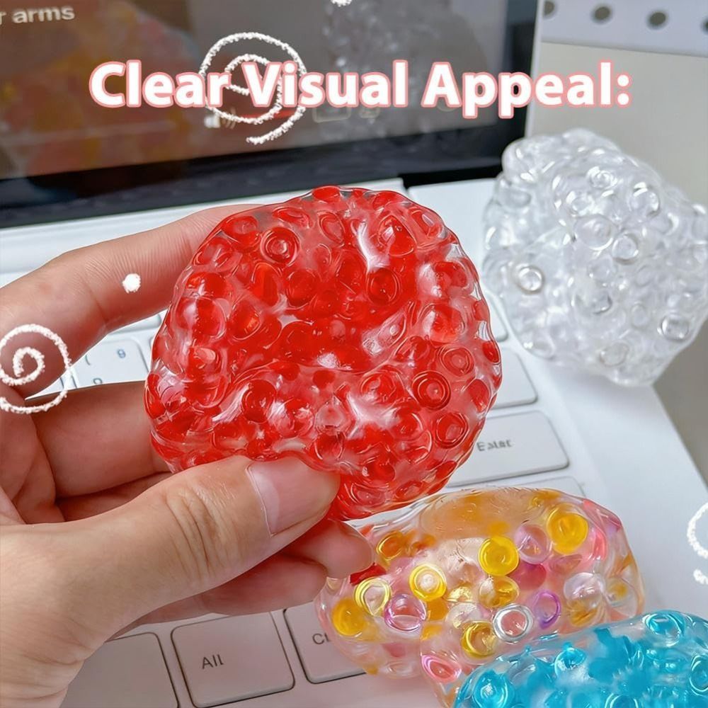 ROUSSIK Squishy Balls, Moldable Textured ความเครียดบรรเทาของเล่น,แฟชั่น Super Soft Memory Gel Crunchy Sensory Fidget ของเล่น Calming ของเล่น