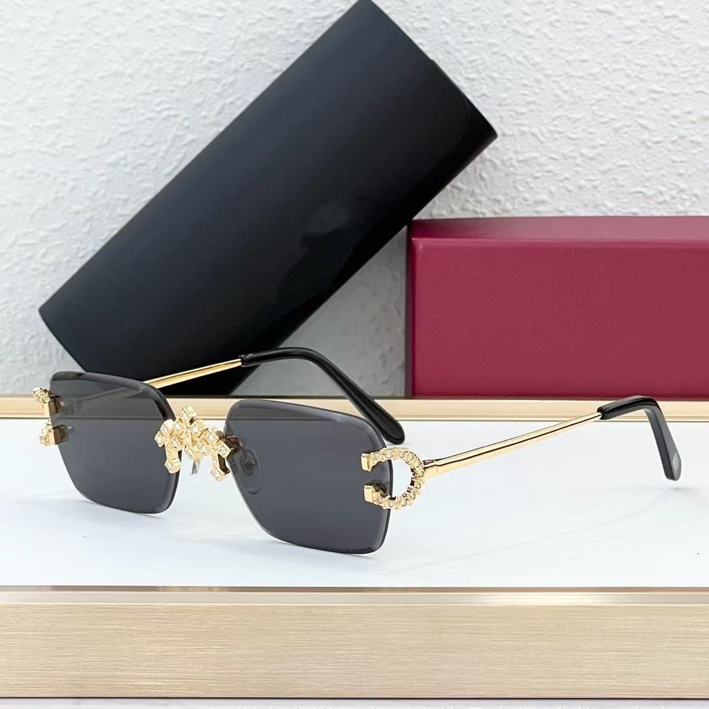 B9DB Car The new light luxury square frameless diamond-encrusted fashion sunglasses are perfect for 