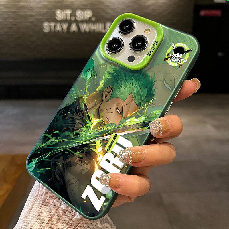 เคสแม็ก iPhone 17 16 15 14 13 12 11 Pro Max Plus ลายโซโร One Piece ขอบนิ่มกันกระแทก ดีไซน์การ์ตูนอนิเมะสุดเท่