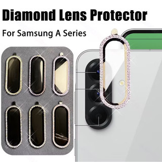 ฟิล์มป้องกันเลนส์กล้องขอบเพชร  ติดง่าย สำหรับ Samsung A57 / A37 / A07 5G / A17 5G/ A26 / A36 / A56 ฟิล์มเลนส์ส่องแสง