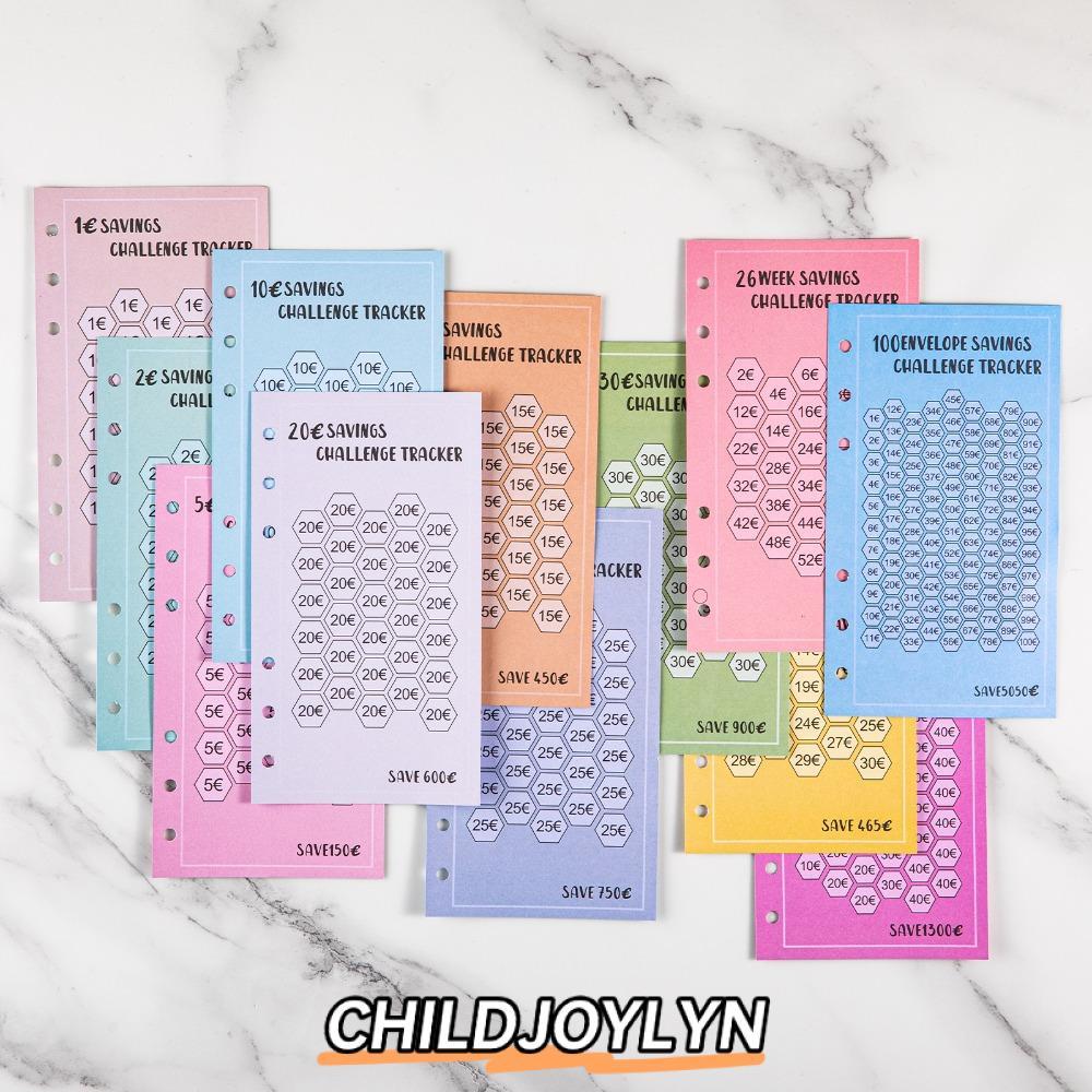 CHILDJOYLYN การ์ดประหยัดค่าใช้จ่าย 48 ชิ้น, A6 100 ซองซองเงินสดเงิน Eave, USD 52 สัปดาห์ประหยัดท้าทา