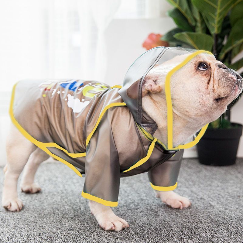 French Bulldog เสื้อผ้ากันน้ําสี่ขาสุนัข Bulldog Pug Pug French Bulldog เสื้อปอนโชสุนัขขนาดกลางขนาดเ