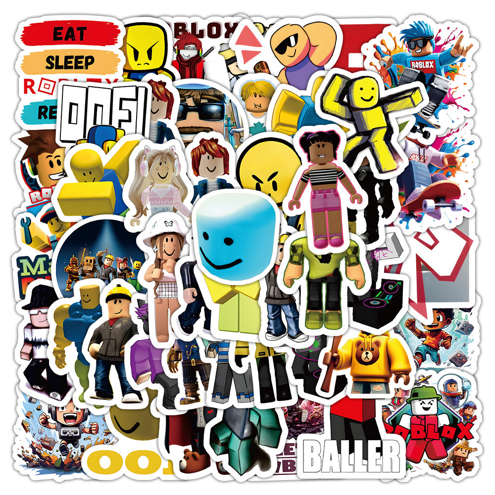 60 ชิ้น Roblox Series B สติ๊กเกอร์เกม, สติ๊กเกอร์สไตล์บล็อกอินเทรนด์สําหรับเด็ก DIY และการตกแต่งรายการรายวัน