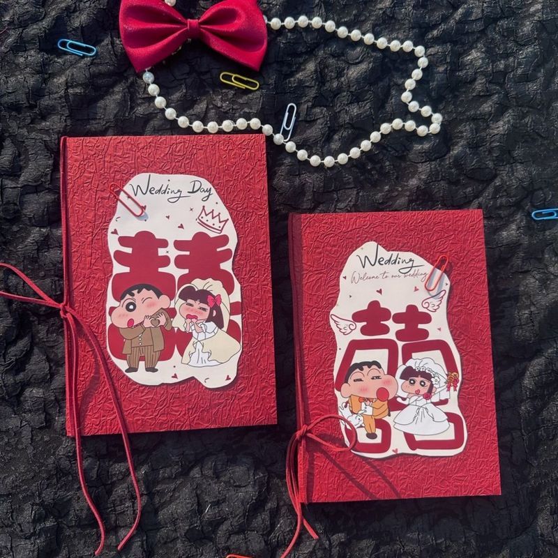 Oath Card Original Vow Card Wedding Niche High-End Crayon Shin-Chan Vows Declaration Book Manifesto 