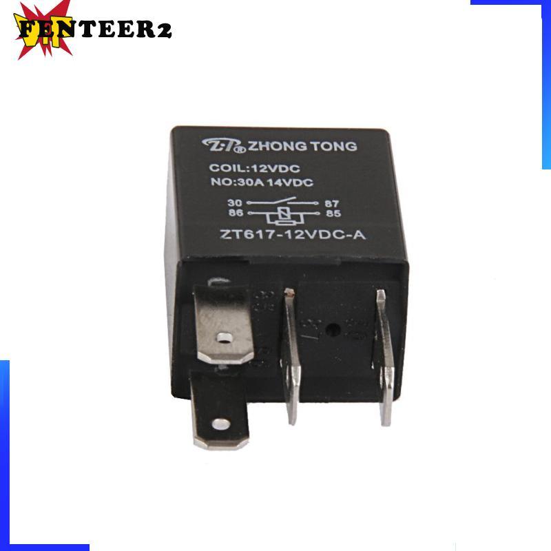 [Fenteer2] ZT617-12V-AR รถรถบรรทุกอัตโนมัติ DC 12V 30A 30 AMP SPST รีเลย์รีเลย์ 4 พิน