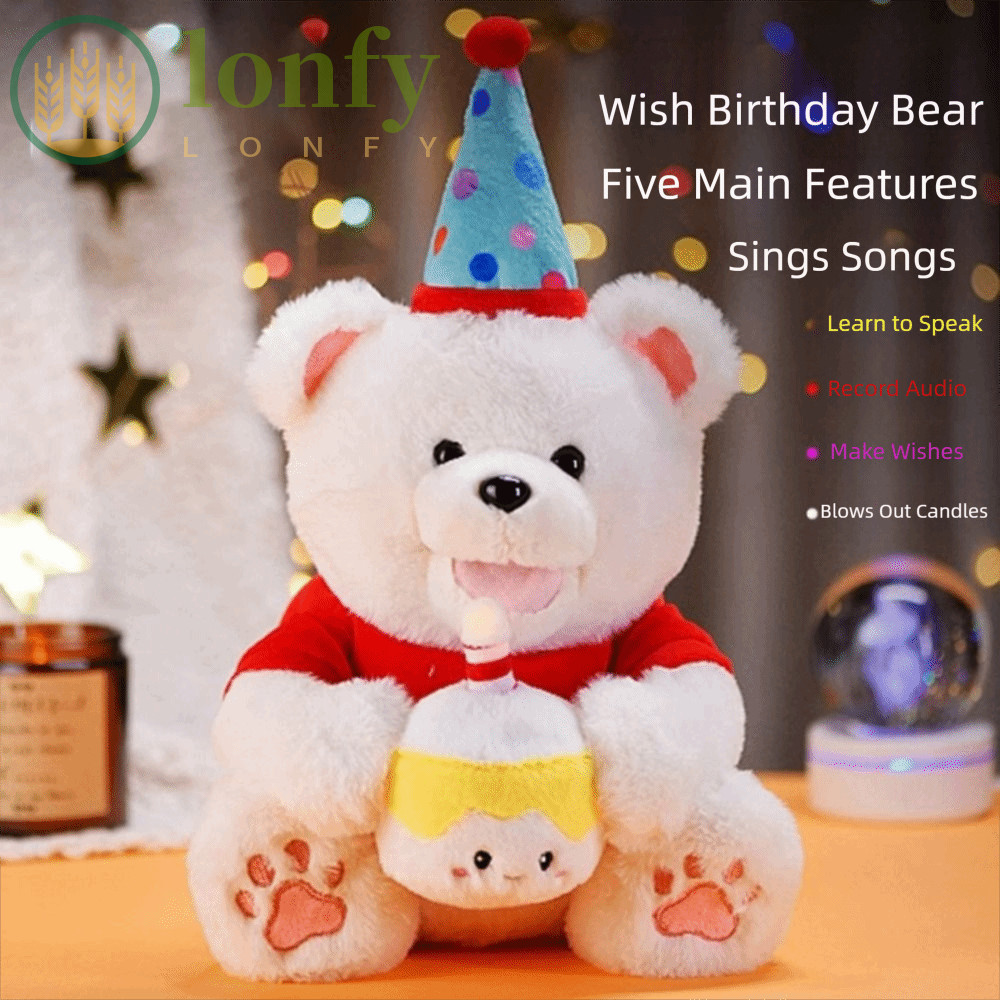 LONFY Interactive Huggy Cat,ตุ๊กตาจําลองออกแบบตุ๊กตาไฟฟ้าที่สมจริง,ตุ๊กตาสัตว์ฟังก์ชั่นแบบโต้ตอบพูดค