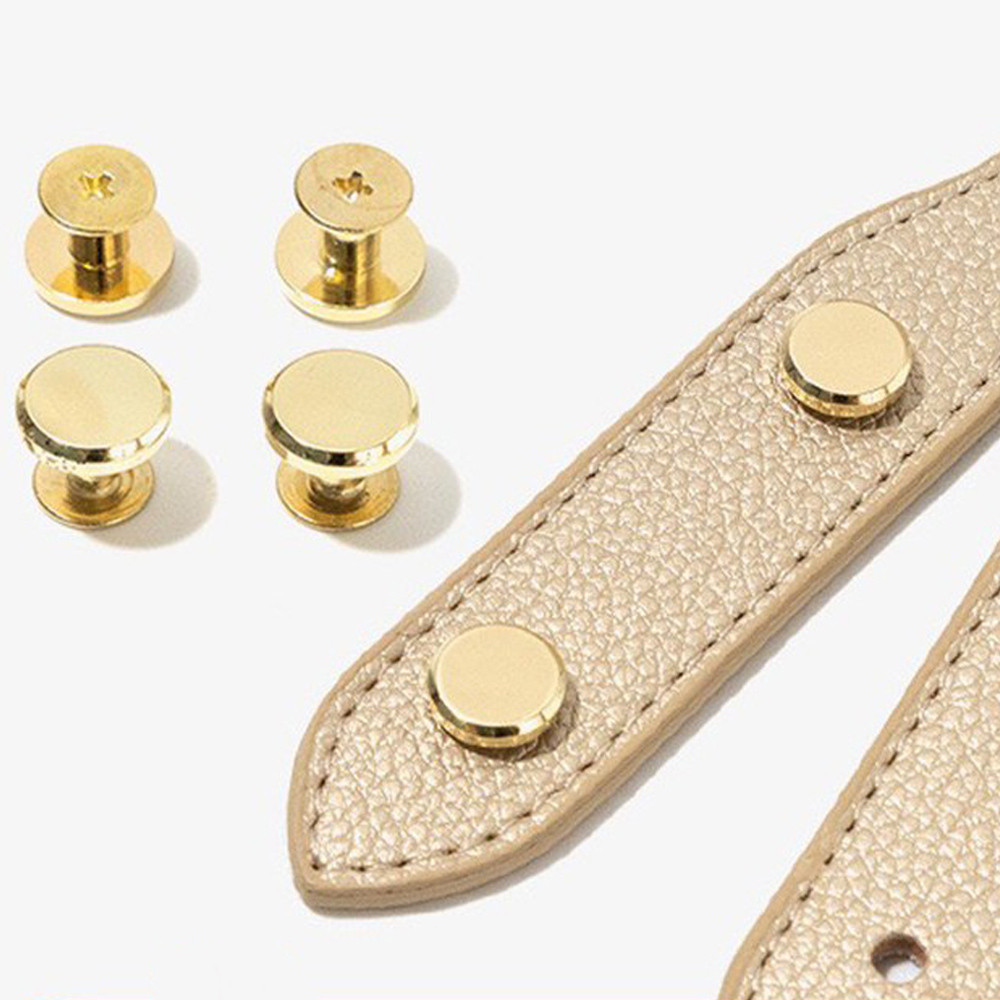 กระเป๋าถือสายรัดหมุด พร้อมอุปกรณ์เสริม DIY สีทึบ ลายลิ้นจี่แฟชั่น - รูปที่ 6