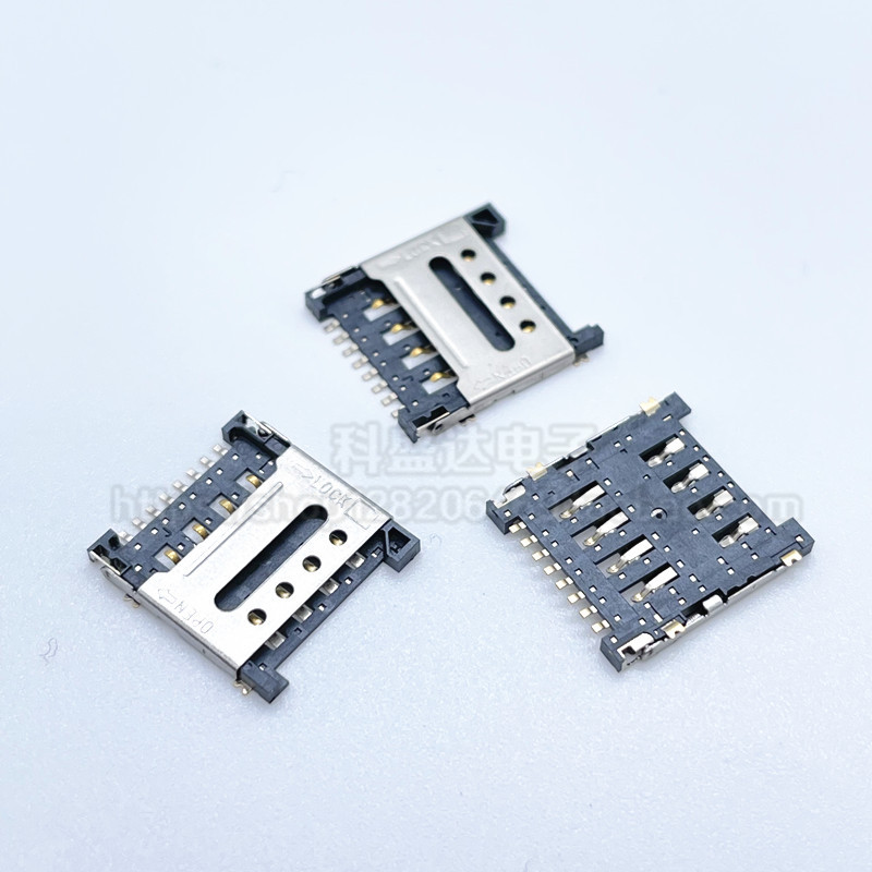 MICRO SIM Card Holder 8P Flip Cover การเชื่อมภายนอก H1.5mm ทางเลือกสําหรับ MUP-C791 Flip Type Smart 