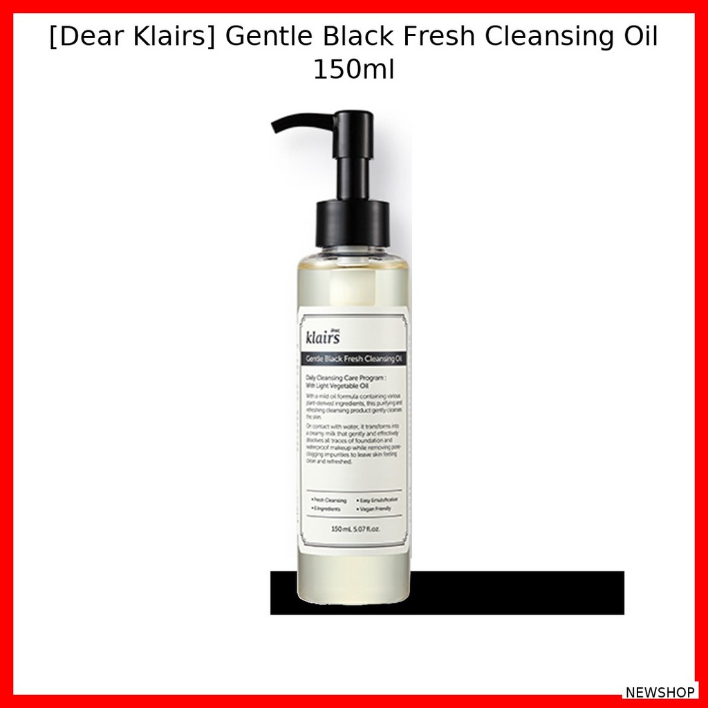 [Dear Klairs] Gentle Black Fresh Cleansing Oil 150ml / อ่อนโยน บํารุงโดย NEWSHOP