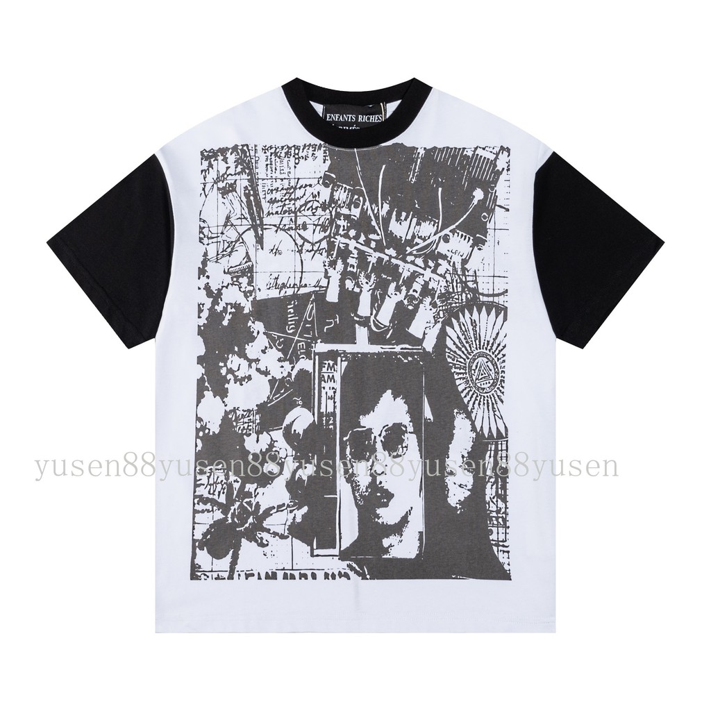 เสื้อยืดแขนสั้น ERD Melanchon Fu รุ่นใหม่ สไตล์หลวมสบาย มีการพิมพ์ลายรอบคอ ทำจาก Heavy Craft