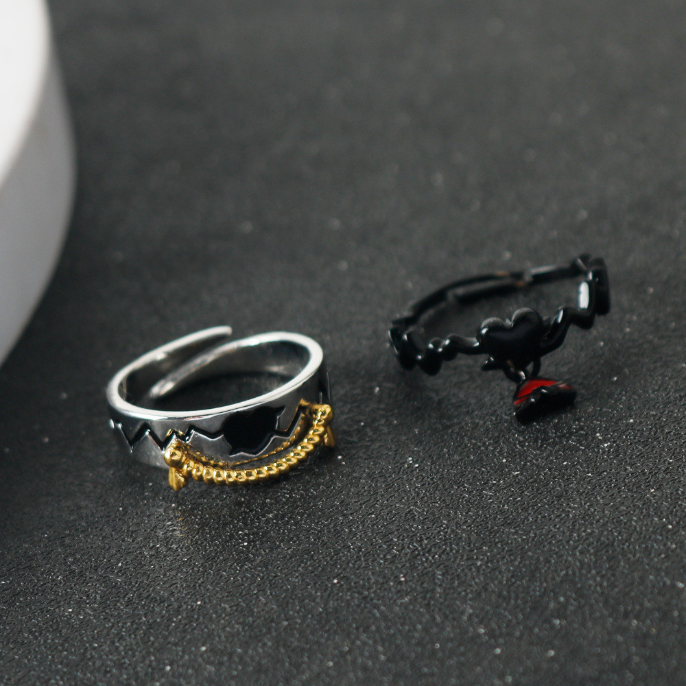 Miss Kaguya Wants Me to Confess แหวน Kaguya Kaguya เงิน Royal ประธานแหวนคู่เปิดแหวน 1216hw