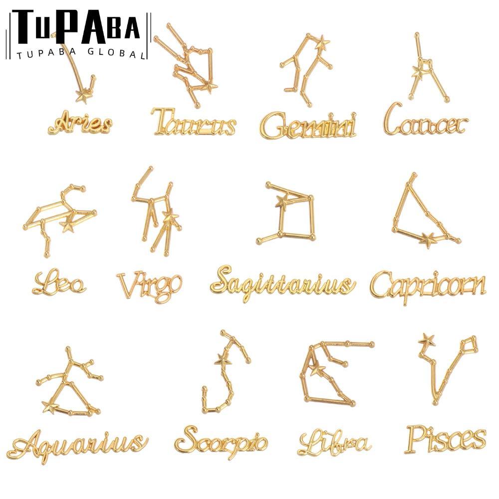 TUPABA 12 Constellations DIY สร้อยข้อมือสร้อยคอ Crafting Bezel บรรจุเรซิ่นฟิลเลอร์