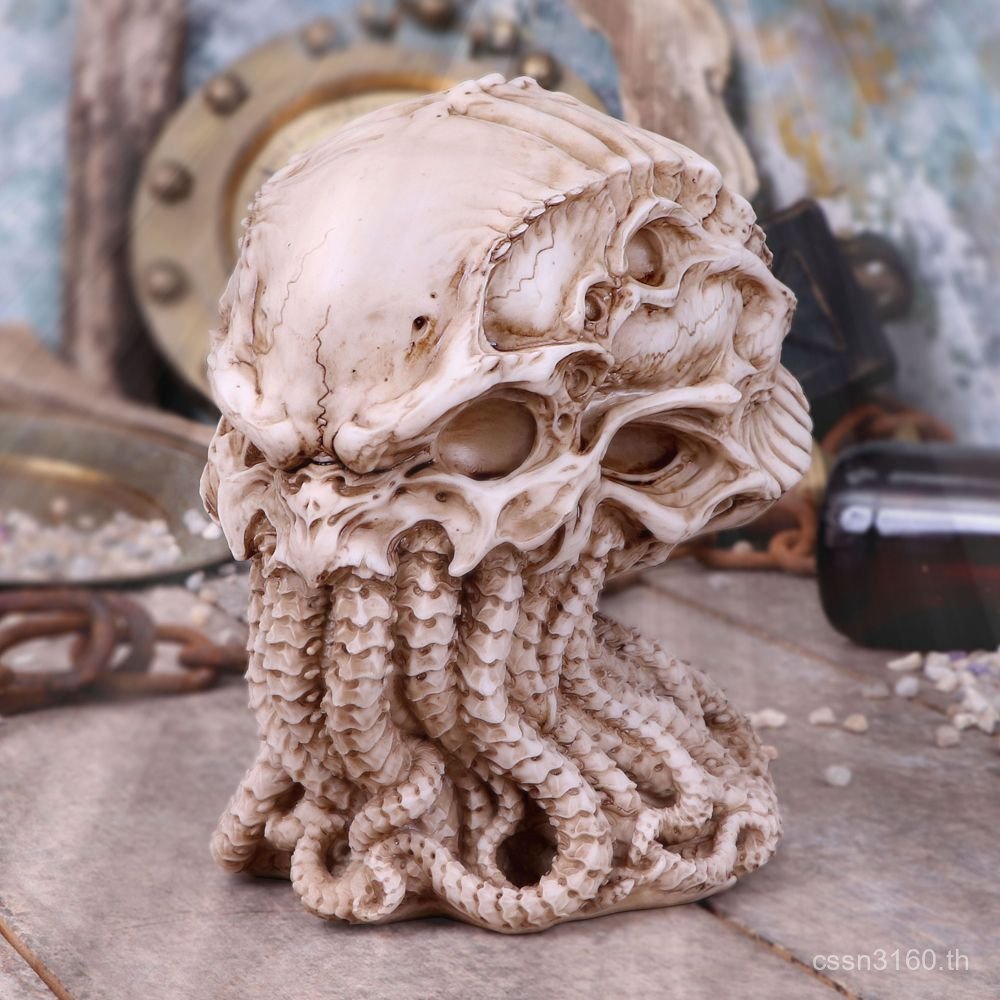 Skull สินค้าใหม่รูปปั้นเรซิ่น Skull Mythology Octopus Cthulhu Cross-Border Cthulhu Cthulhu เครื่องปร