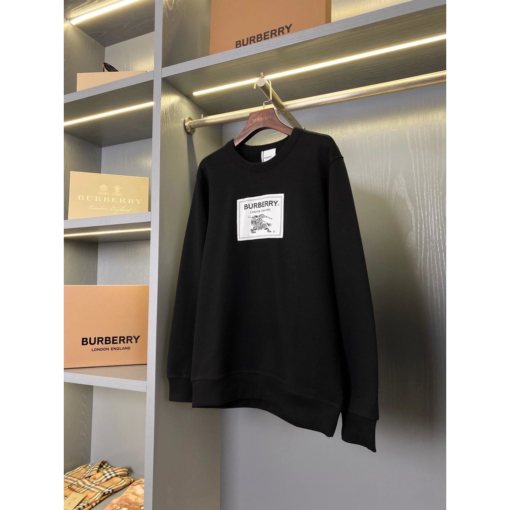 Zhanma โลโก้เสื้อกันหนาวเสื้อสวมหัว BBR รอบคอแขนยาวผู้ชายผู้หญิงสไตล์เดียวกัน BUR Cotton เสื้อกีฬา