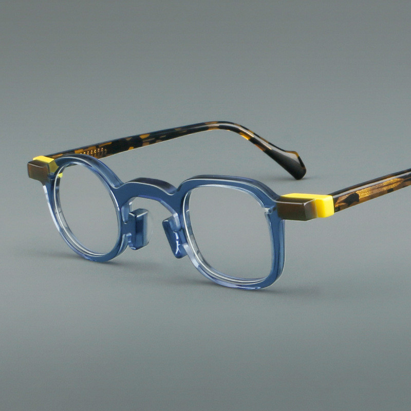 ใหม่แฟชั่นแว่นตาเรขาคณิต 21253 Retro Acetate กรอบขายส่ง