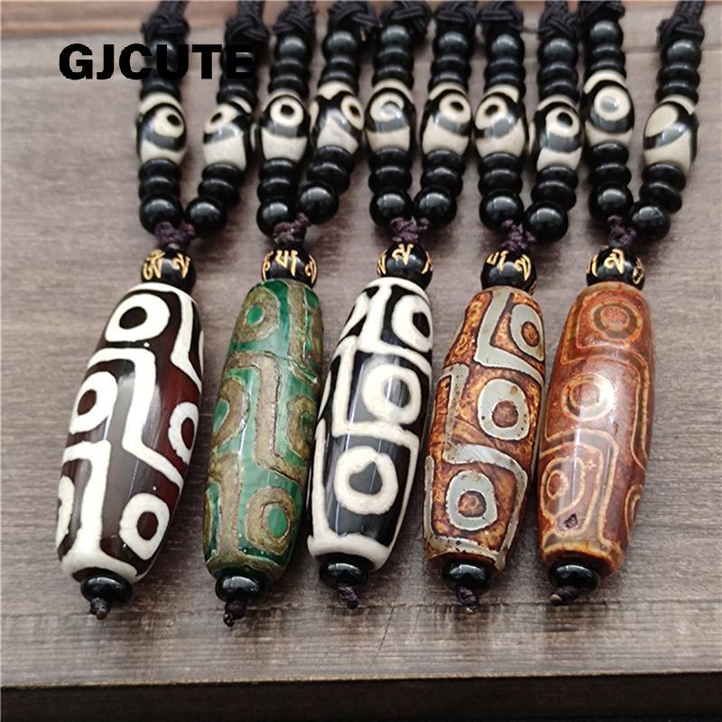 จี้เก้าตามหาภัยทิเบตพร้อมสร้อยคอและลูกปัดนำโชคแบบฟ้าสวรรค์ WTD