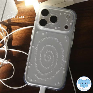 สำหรับIPhone 17 15 16 13 11 Air 12 14 Pro Max X XR XS Max 7 16 15 8 Plus SE แฟชั่นน่ารัก ซอกเกลียวดาว ปก Tpu นุ่มใส